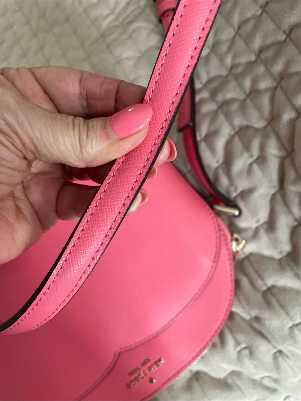 kate spade Pink Saffiano Scallop Crossbody Bag